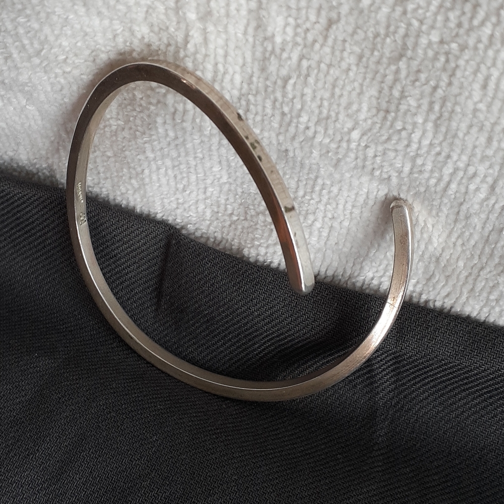 Icr Silver Square Shaped Cuff Bangle Bracelet. - image 3